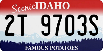 ID license plate 2T9703S