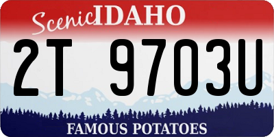 ID license plate 2T9703U