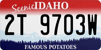 ID license plate 2T9703W