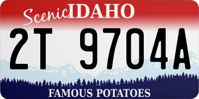 ID license plate 2T9704A