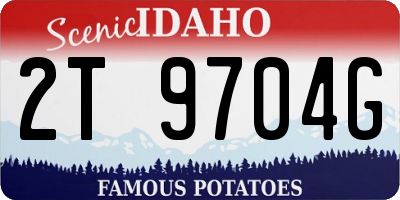 ID license plate 2T9704G