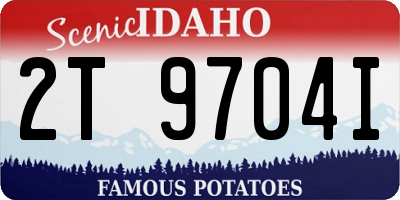 ID license plate 2T9704I