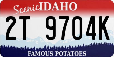 ID license plate 2T9704K