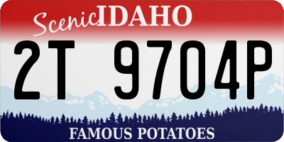 ID license plate 2T9704P