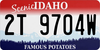 ID license plate 2T9704W
