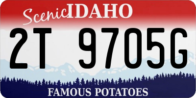ID license plate 2T9705G