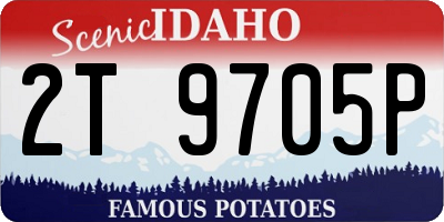 ID license plate 2T9705P