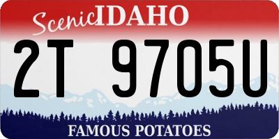 ID license plate 2T9705U