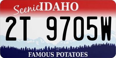 ID license plate 2T9705W