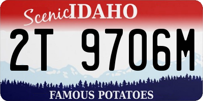 ID license plate 2T9706M