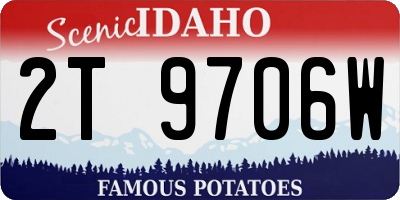 ID license plate 2T9706W
