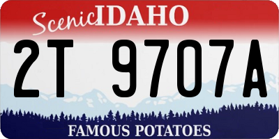 ID license plate 2T9707A
