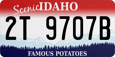ID license plate 2T9707B