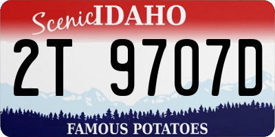 ID license plate 2T9707D