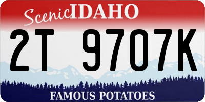 ID license plate 2T9707K