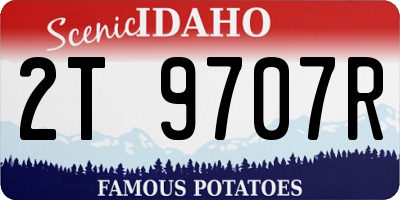 ID license plate 2T9707R