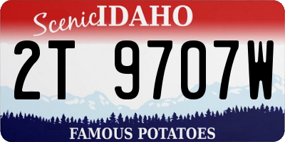 ID license plate 2T9707W
