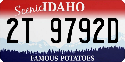 ID license plate 2T9792D