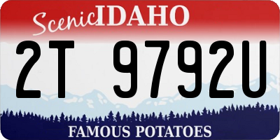 ID license plate 2T9792U