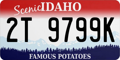 ID license plate 2T9799K