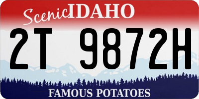 ID license plate 2T9872H