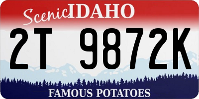 ID license plate 2T9872K