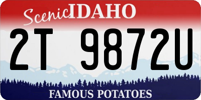 ID license plate 2T9872U
