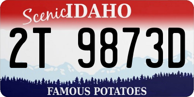 ID license plate 2T9873D