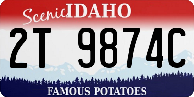 ID license plate 2T9874C