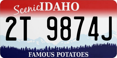 ID license plate 2T9874J