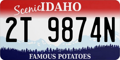 ID license plate 2T9874N