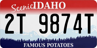 ID license plate 2T9874T