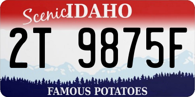 ID license plate 2T9875F