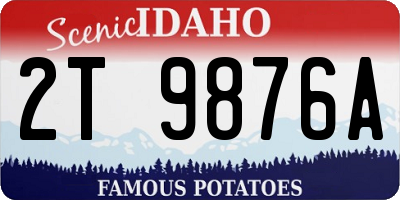 ID license plate 2T9876A