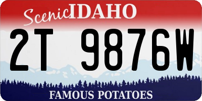 ID license plate 2T9876W