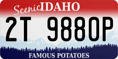ID license plate 2T9880P