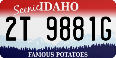 ID license plate 2T9881G