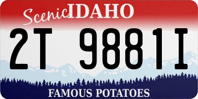 ID license plate 2T9881I