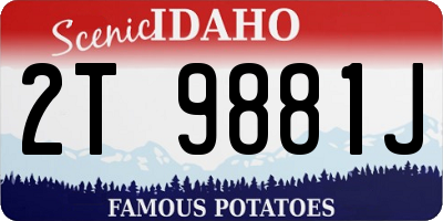 ID license plate 2T9881J