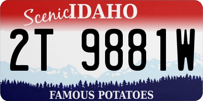 ID license plate 2T9881W
