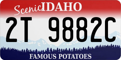 ID license plate 2T9882C
