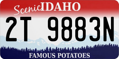 ID license plate 2T9883N