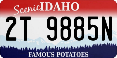 ID license plate 2T9885N