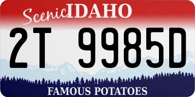 ID license plate 2T9985D