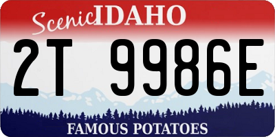 ID license plate 2T9986E
