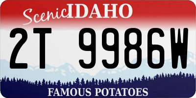 ID license plate 2T9986W