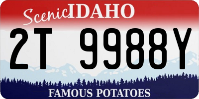 ID license plate 2T9988Y