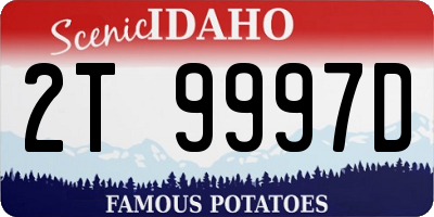 ID license plate 2T9997D