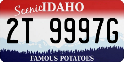 ID license plate 2T9997G