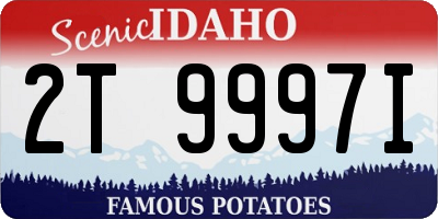 ID license plate 2T9997I